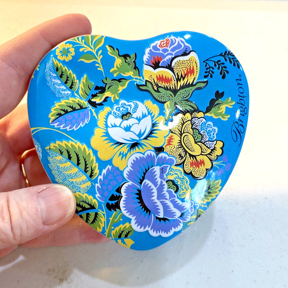 Brighton Heart Shaped Tin Jewelry Keepsake Gift Box Collectible Metal Container - Picture 5 of 8